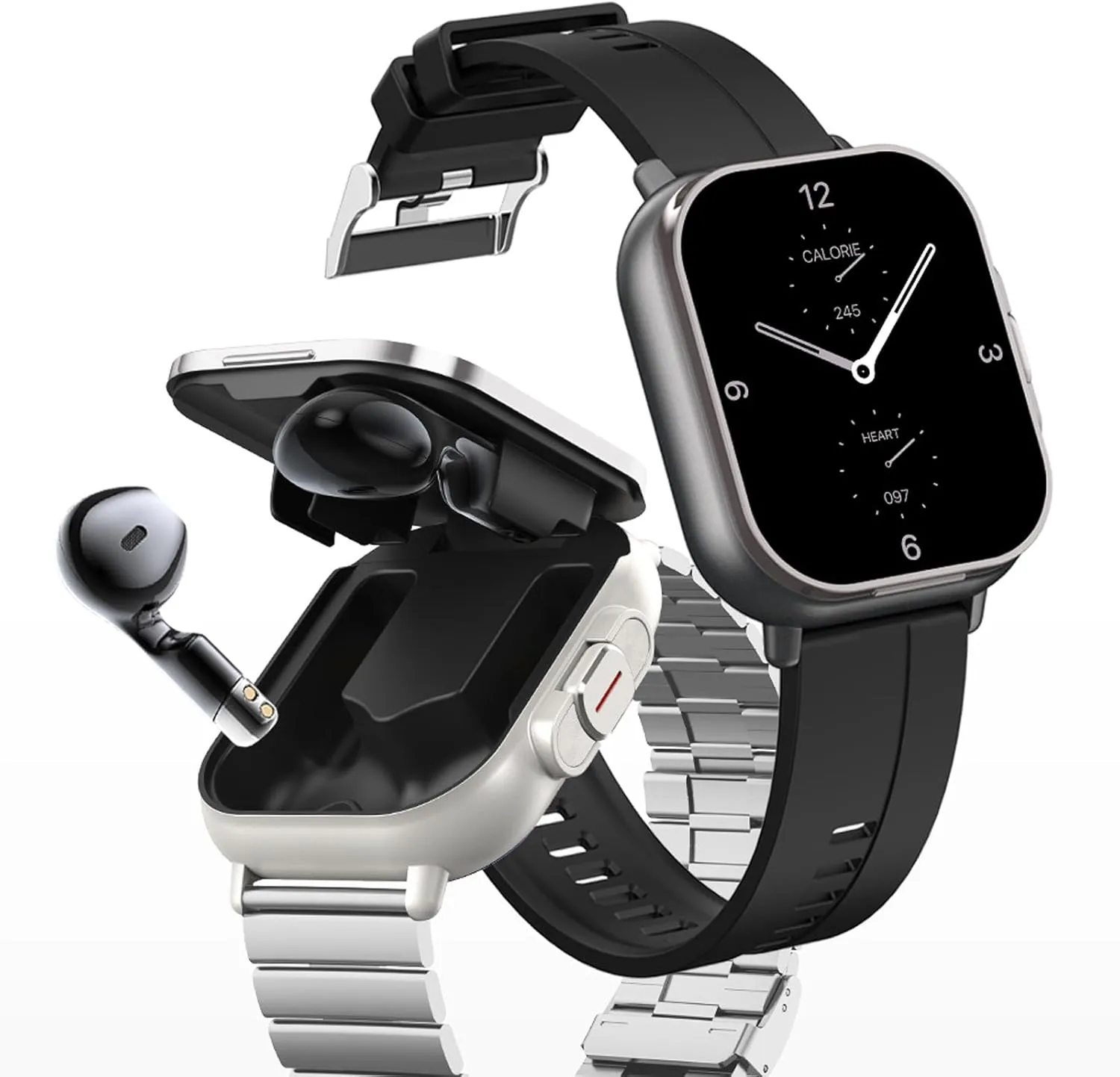 Earbuds, 2 in 1 Bluetooth Smartwatch, nonconformist decorative frontality overt 2.01" HD Screen Smartwatch for Men, Fitness Tracker Sports Smart Watch VBESTLIFE Smart Watch with 