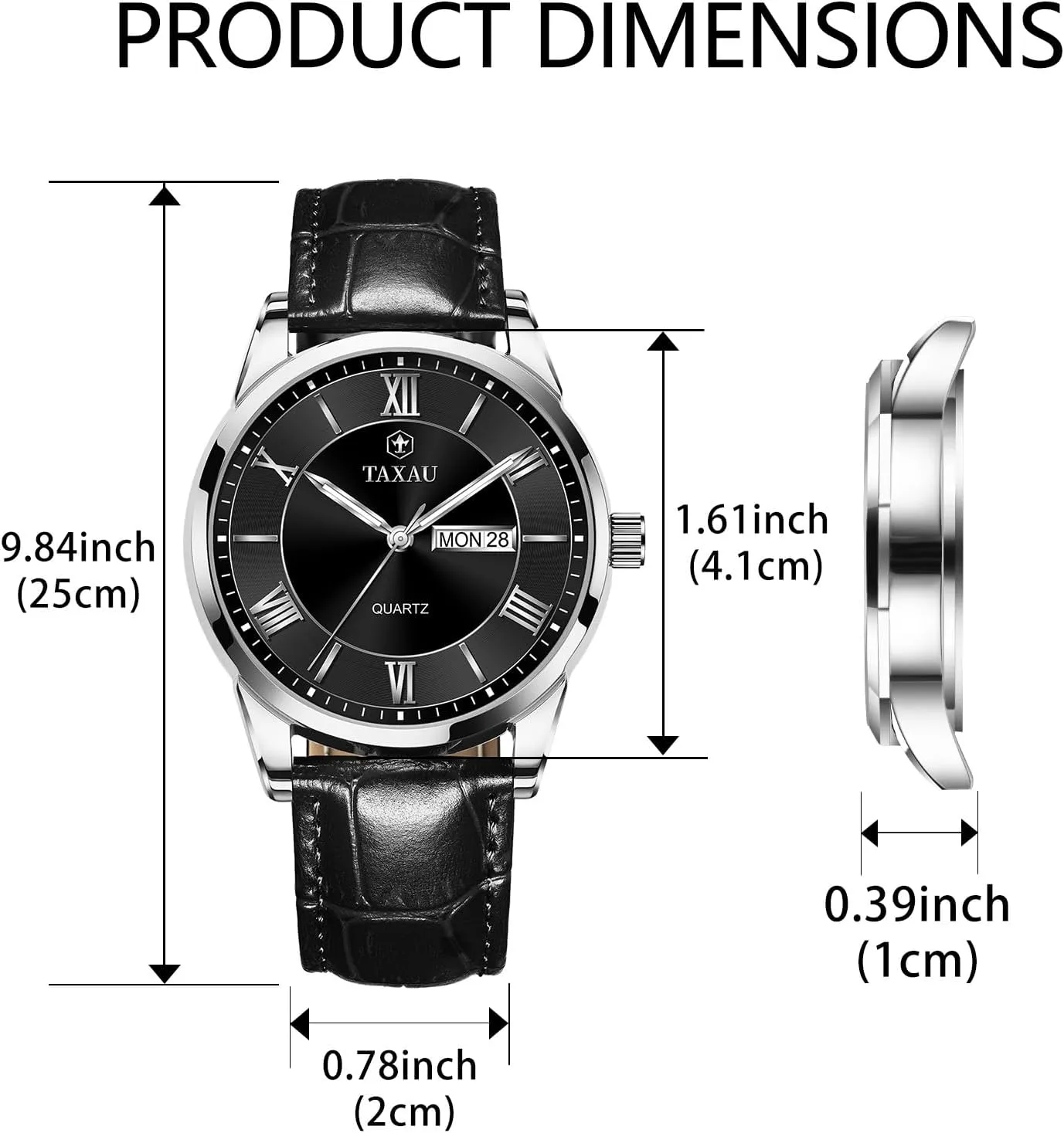 Easy squirrel profitability Read Arabic Numerals Quartz Analog Luminous Waterproof Day Date Classic Luxury Dress Wrist Watches Men's Watches - Fashion Casual Leather Watches Big Face 