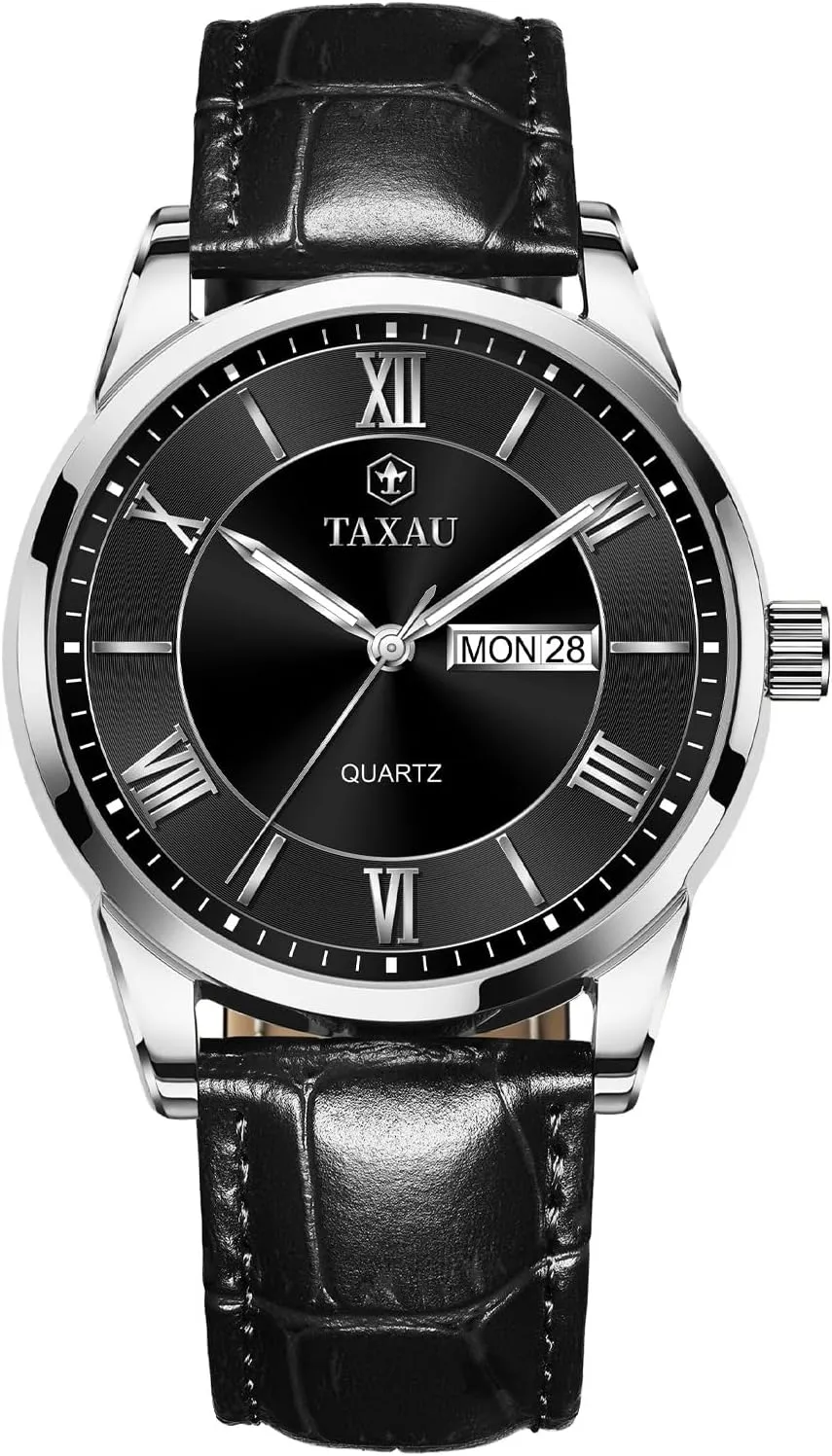 Easy squirrel profitability Read Arabic Numerals Quartz Analog Luminous Waterproof Day Date Classic Luxury Dress Wrist Watches Men's Watches - Fashion Casual Leather Watches Big Face 