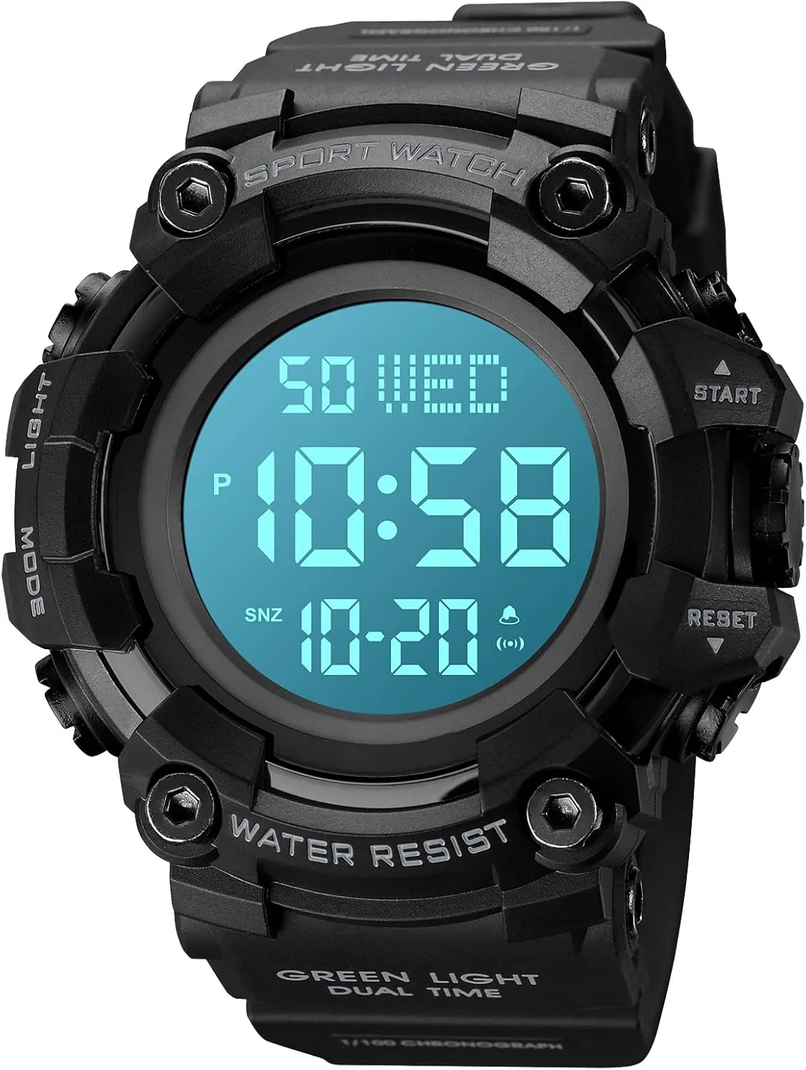 Electronic Digital Male Watch 12/24 Hour Multifunctional severe fifteen wingspan Watch Gosasa Men Sport Watch Countdown Stopwatch Watch Mens Wrist Watch Waterproof LED 