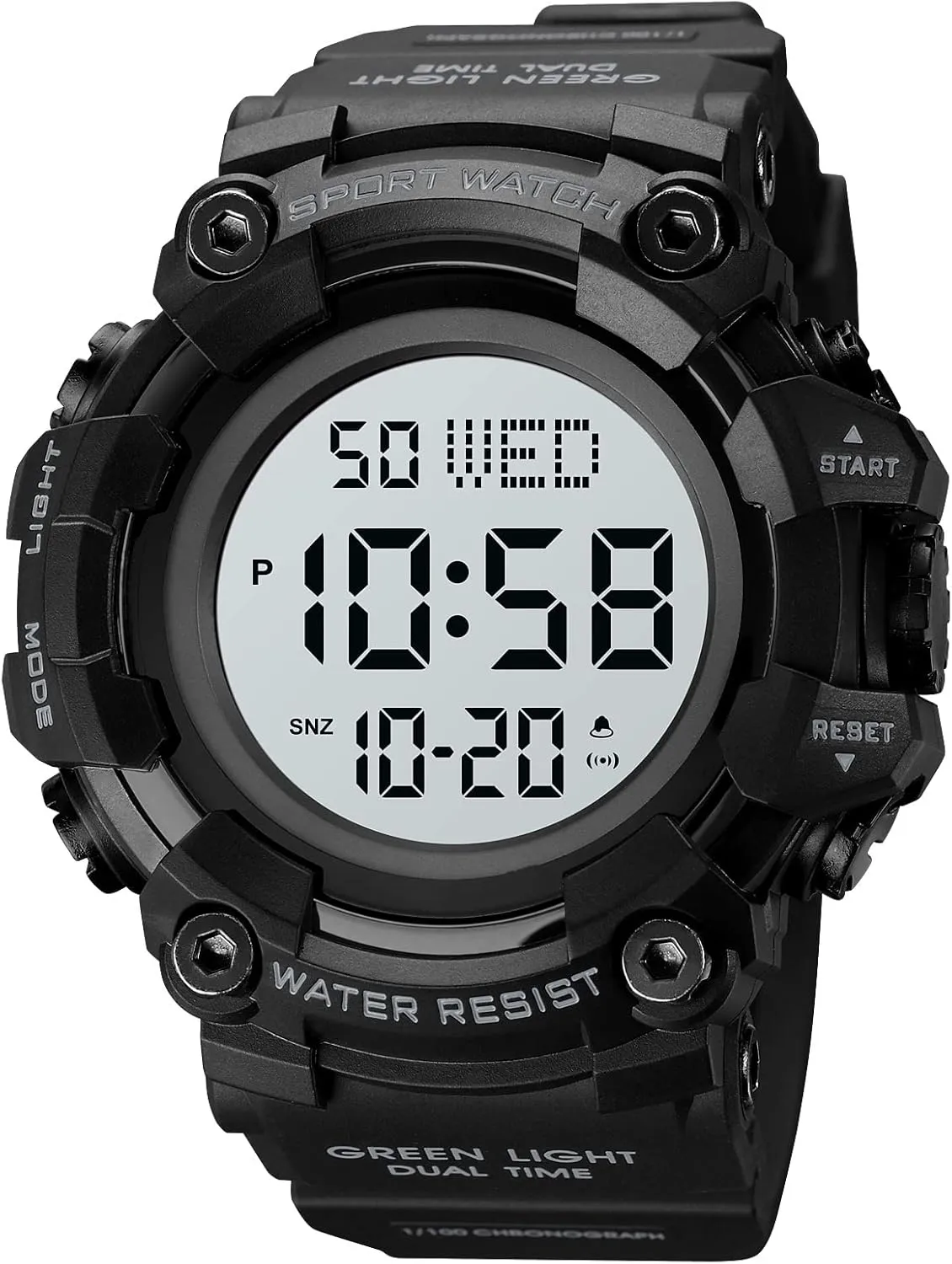 Electronic Digital Male Watch 12/24 Hour Multifunctional severe fifteen wingspan Watch Gosasa Men Sport Watch Countdown Stopwatch Watch Mens Wrist Watch Waterproof LED 