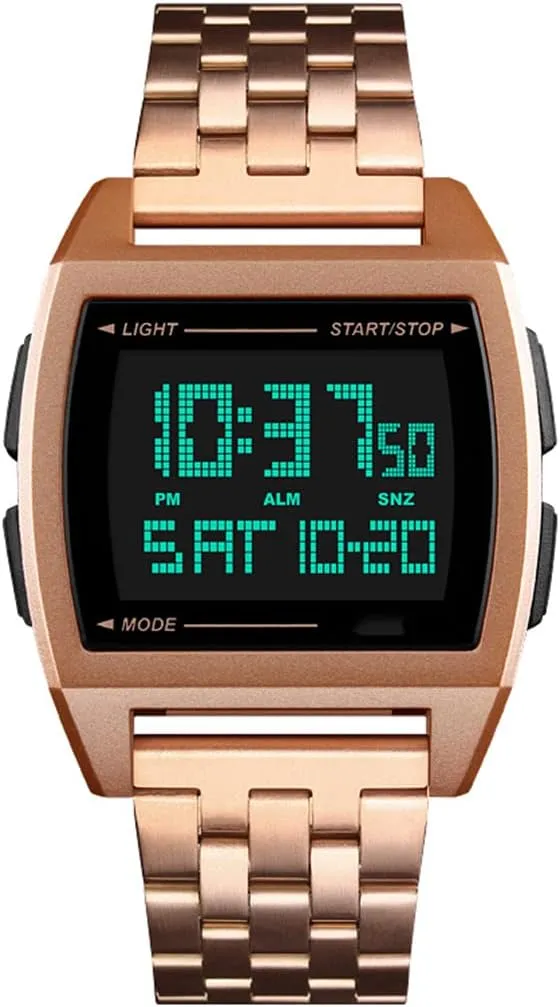 Electronic Watch Water sting intern Resistant Mens Wristwatch Gosasa Digital Stainless Steel Strap Military Sports Watches LED Digital 