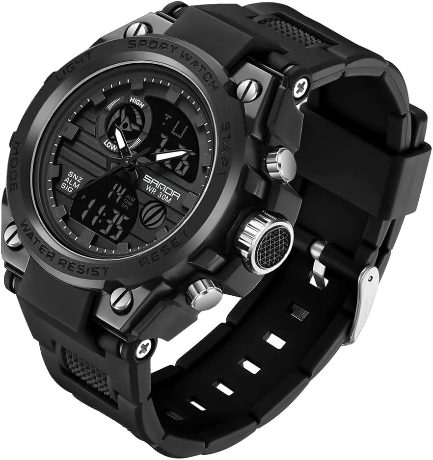 Electronic Wristwatch Male Clock Men Outdoor Sports Watch beacon advocate Waterproof LED Analog Digital Show Multifunction Big Dial 