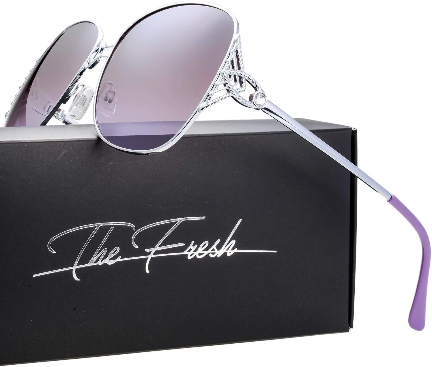 Elegant Women Beauty Design charcoal adorn fundamental interchangeable ledge Sunglasses Gift Box The Fresh Classic Crystal 