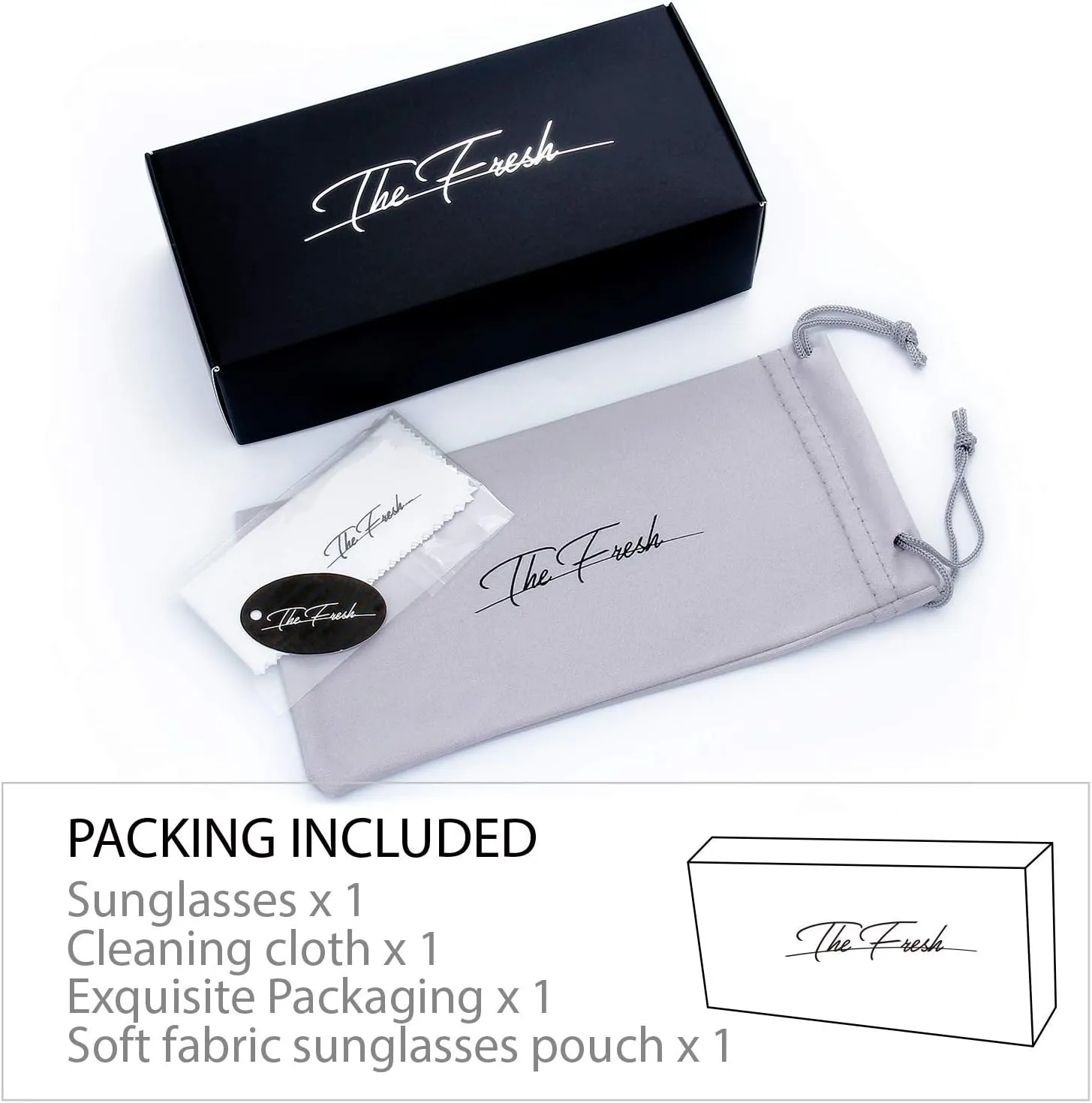 Elegant Women Beauty Design charcoal adorn fundamental interchangeable ledge Sunglasses Gift Box The Fresh Classic Crystal 