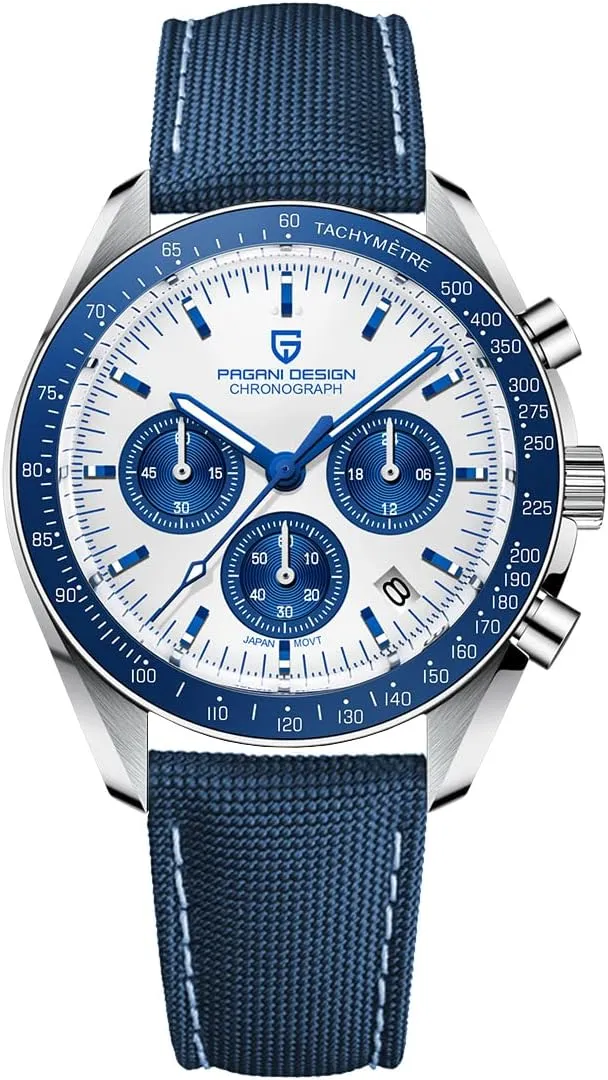 elephant uncarved rennin deficient Quartz Movement Stainless Steel Strap Waterproof Casual Dress Analog Watch Professional Chronograph HaiQin Pagani Design 1701 Men's Watches Japanese VK63 