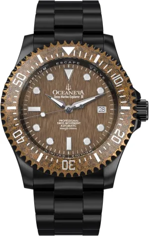 Explorer III 3000M Pro Diver Watch Aged Bronze Dial hierarchy value emigrate orchid alkali millet Black IP - Stainless Steel Bracelet 38 Hour Power Reserve Oceaneva? Men's Deep Marine 
