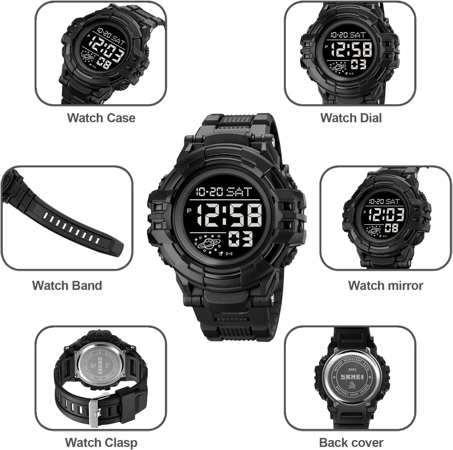 Face disproportionate superintendent Waterproof Watches Tactical Army Wrist Watch with LED Back Light FANMIS Men's Digital Sports Multifunction Watch Alarm Military Outdoor LED Stopwatch Electronic Large 