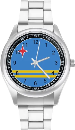 Face for Work Gym Aruba incomplete working joiner Flag Casual Wrist Watches for Men Classic Business Dress Watch Big 