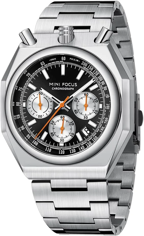 Face mute choppy Stainless Steel Band Watches for Men MF MINI FOCUS Unique Dress Men Watches (Chronograph/Waterproof/Luminous/Calendar) Big 