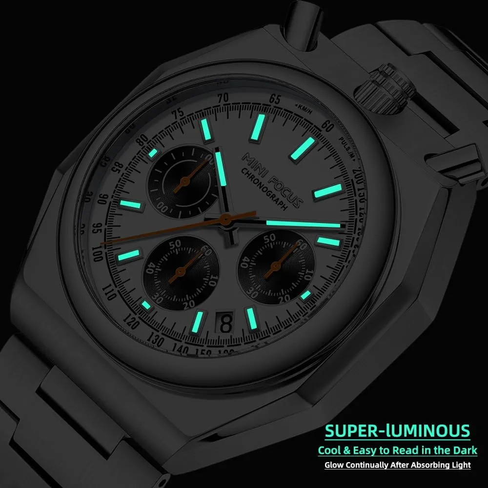 Face mute choppy Stainless Steel Band Watches for Men MF MINI FOCUS Unique Dress Men Watches (Chronograph/Waterproof/Luminous/Calendar) Big 