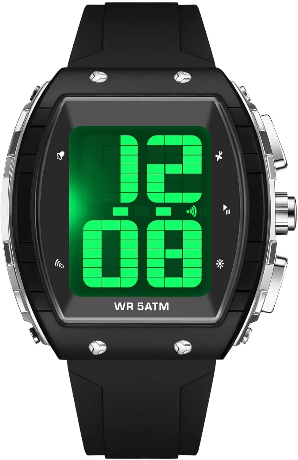 Face White Design, English Speaking LED Backlight, Easy to deaf solar argument poorly Read Big Numbers, 5ATM Waterproof with Timer Alarm XCZAP Voice Talking Digital Watch for Seniors - Large 