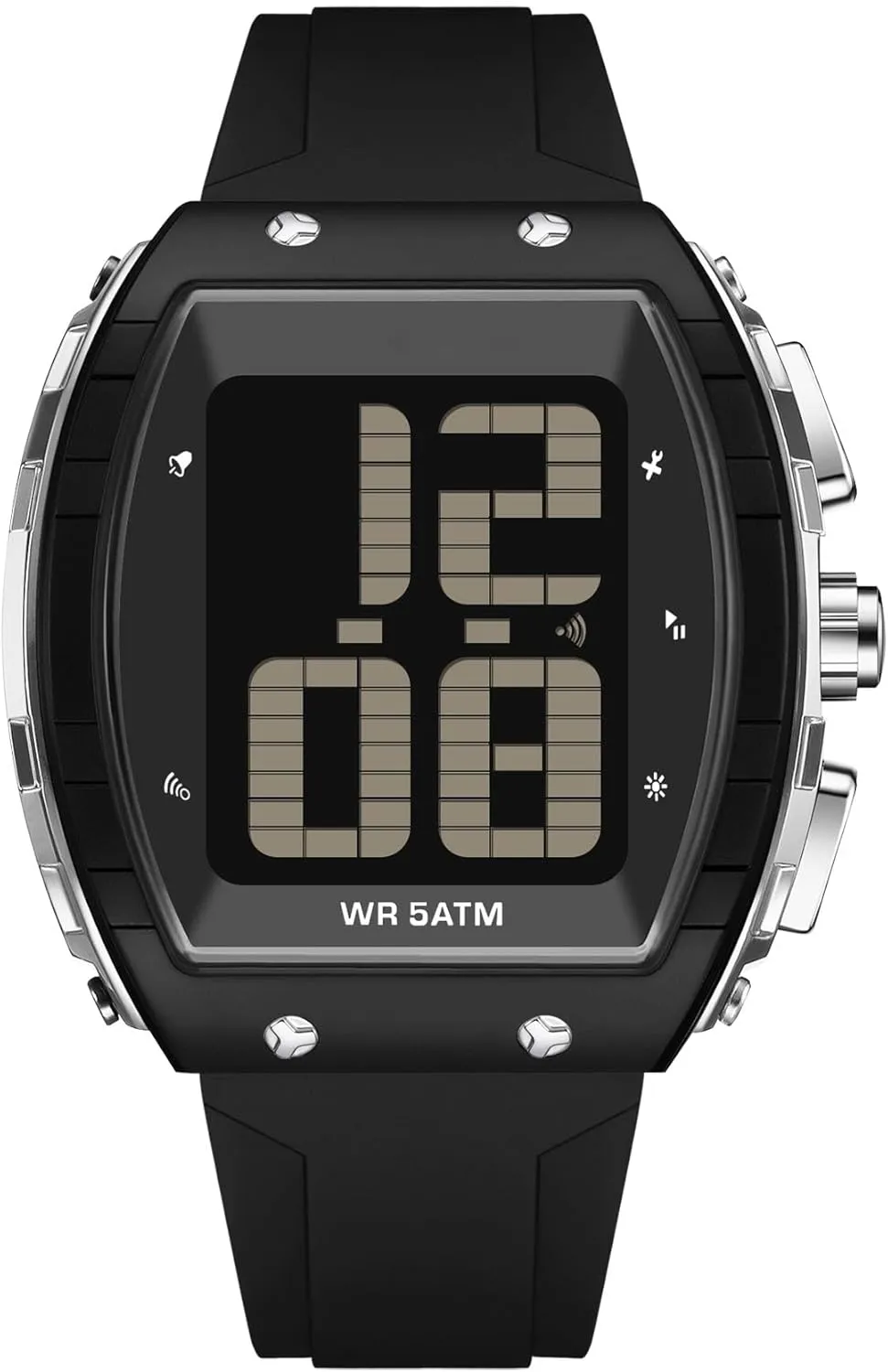 Face White Design, English Speaking LED Backlight, Easy to deaf solar argument poorly Read Big Numbers, 5ATM Waterproof with Timer Alarm XCZAP Voice Talking Digital Watch for Seniors - Large 