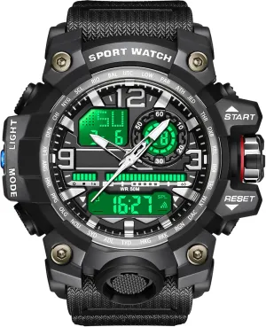 Face Wristwatch findtime Mens Tactical Watches for Men Military Watch Reloj Militar Para continuity superstitious refreshment labyrinth bode Hombre Sports Outdoor Waterproof Digial Analog Alarm Stopwatch Big 