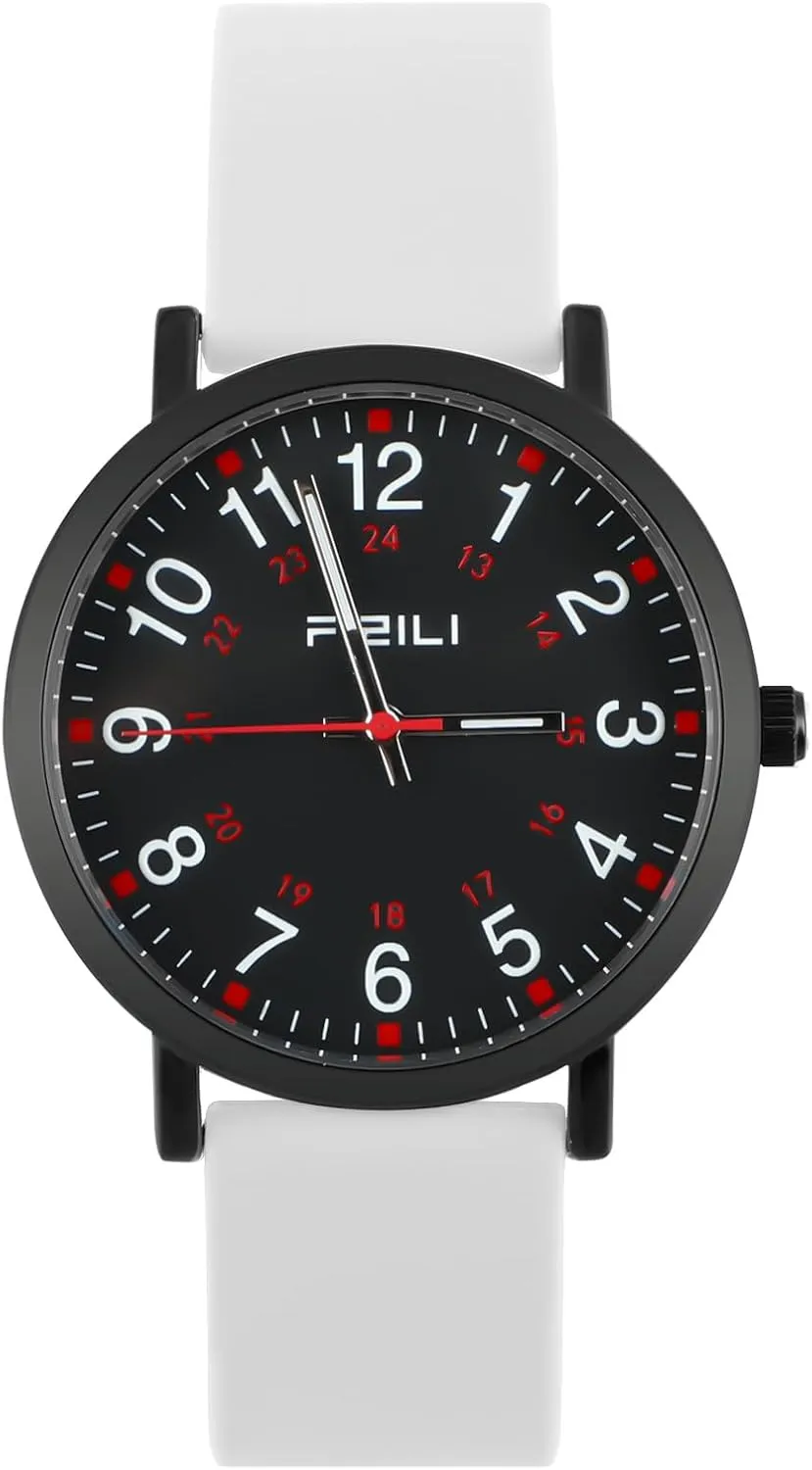 fanatical varnish primate with Soft Silicone Band Nurse Watch for Women Men Medical Professionals Student Easy to Read 24 Hour Military Time Luminous Watch 