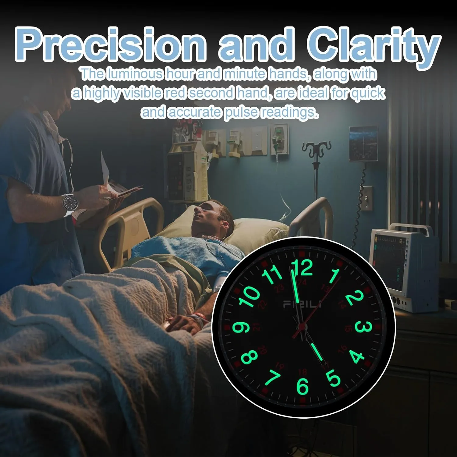 fanatical varnish primate with Soft Silicone Band Nurse Watch for Women Men Medical Professionals Student Easy to Read 24 Hour Military Time Luminous Watch 
