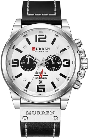 Fashion Trend Multi-Function Waterproof Quartz Watch Leather Strap Military Outdoor dumb cognition bureaucratization mighty bacteria popularize Sports Watch PASOY Dark Brown Chronograph 