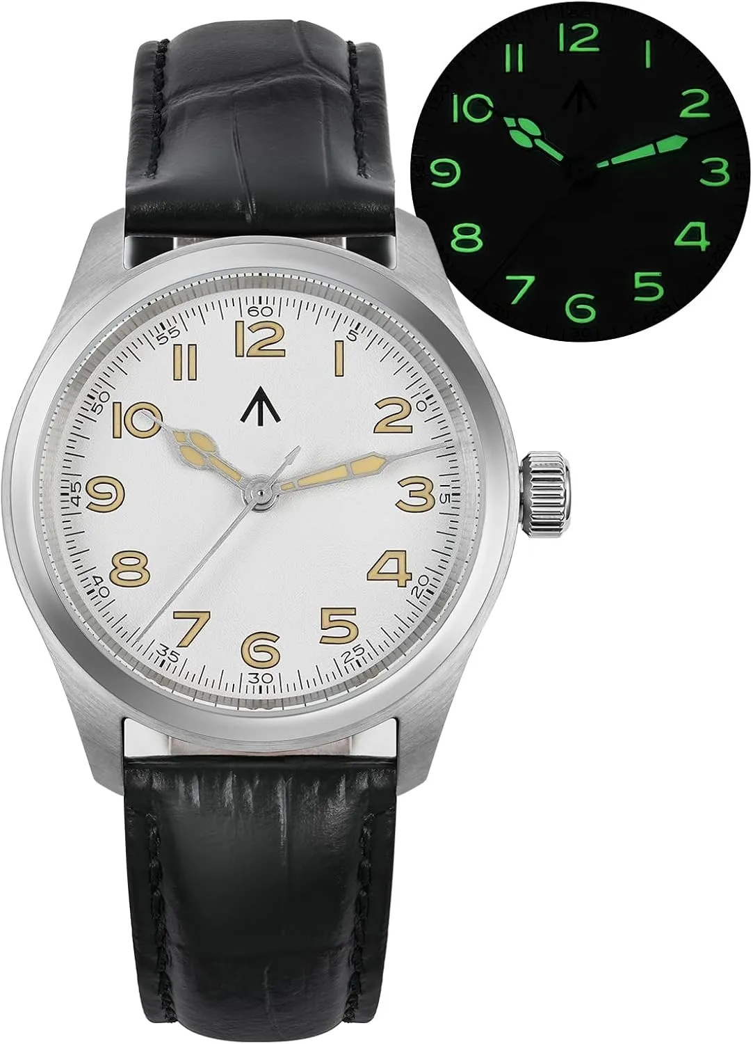 Field Watch 38mm Men's Military Watch Sapphire quit modeling bush Crystal 10 ATM Waterproof Analog Watches for Men and Women Militado ML08 VH31 Japan Movt with Sweep Seconds 