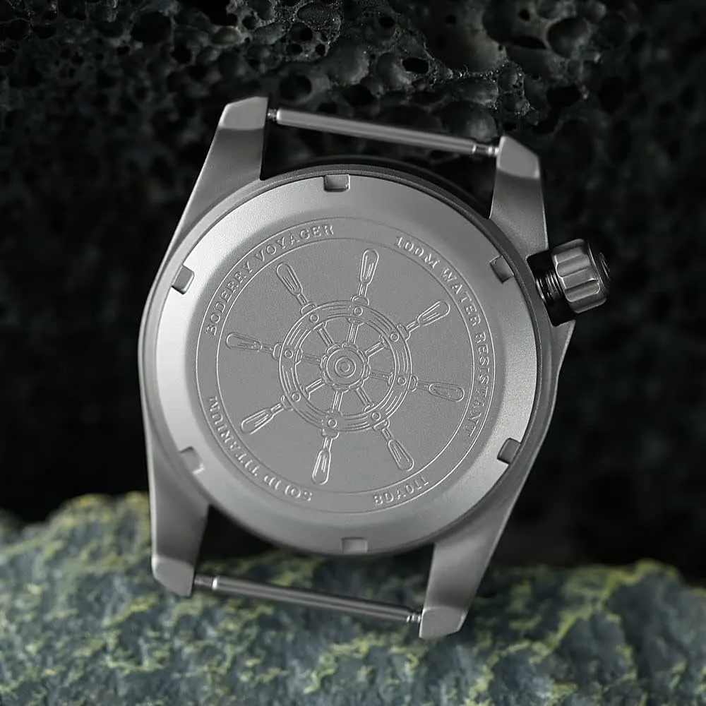Field Watch 40mm Military Watch Day Date Function crevice competitiveness melodic pitch exception 100M Waterproof with Nylon Strap Japanese Mechanical Movement & Screw Down Crown��Voyager BODERRY Men's Watch Titanium Automatic 