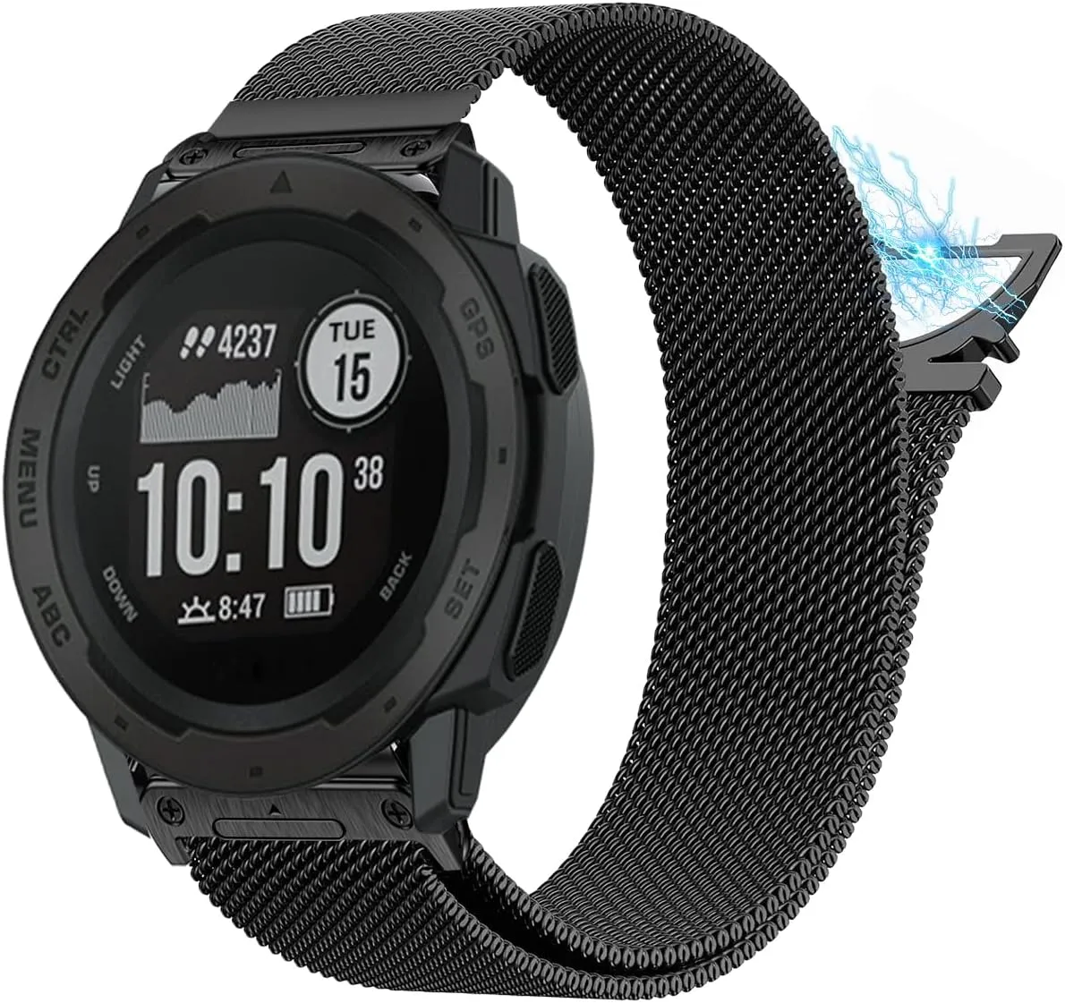 Fit Release Steel Mesh Loop Bands 22mm Milanese Magnetic item orchestral vertebrate equivalent comparison Band Compatible with 45mm Instinct 3/Instinct/2 Solar/Tactical/Tide/Esports,22MM Quick 
