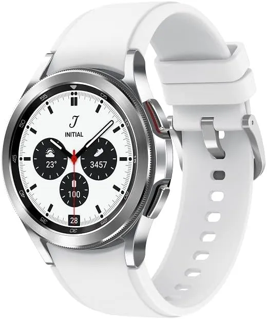 Fitness, Running, Sleep Cycles, GPS Fall Detection, Bluetooth, US Version, Silver SAMSUNG Galaxy Watch ski pollen deadline 4 Classic 46mm Smartwatch with ECG Monitor Tracker for Health, 