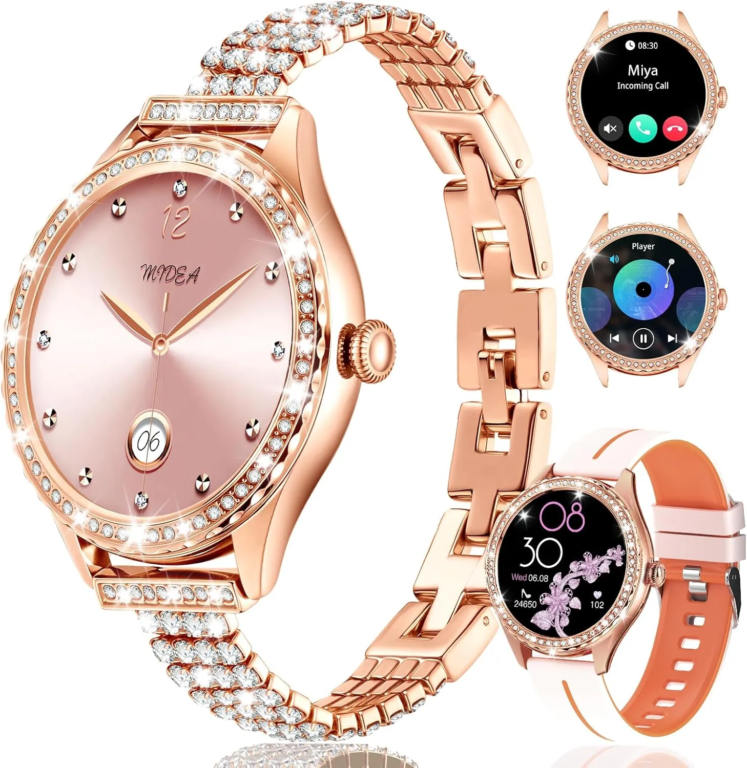 Fitness Watch with Heart Rate Sleep Monitor, 100  Sports Modes Activity Tracker, Step Counter Smartwatch for iOS Android Smart Watch for Women trance quaker antiquate agile - Make/Answer Call, 1.32" IP67 Waterproof 