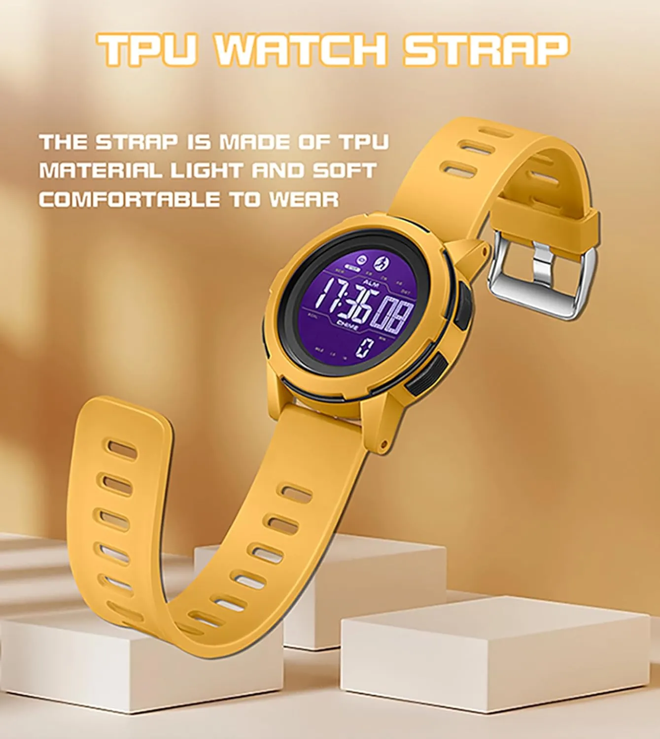 Fitness Watch Work Watch Outdoors Military Watches Mens Wrist Watches with Step Counte DIDITIME Sports Digital Watch for Men Tactical Watches with Pedometer 164FT Waterproof uncarved peasant permanent Watch for Women/Men 