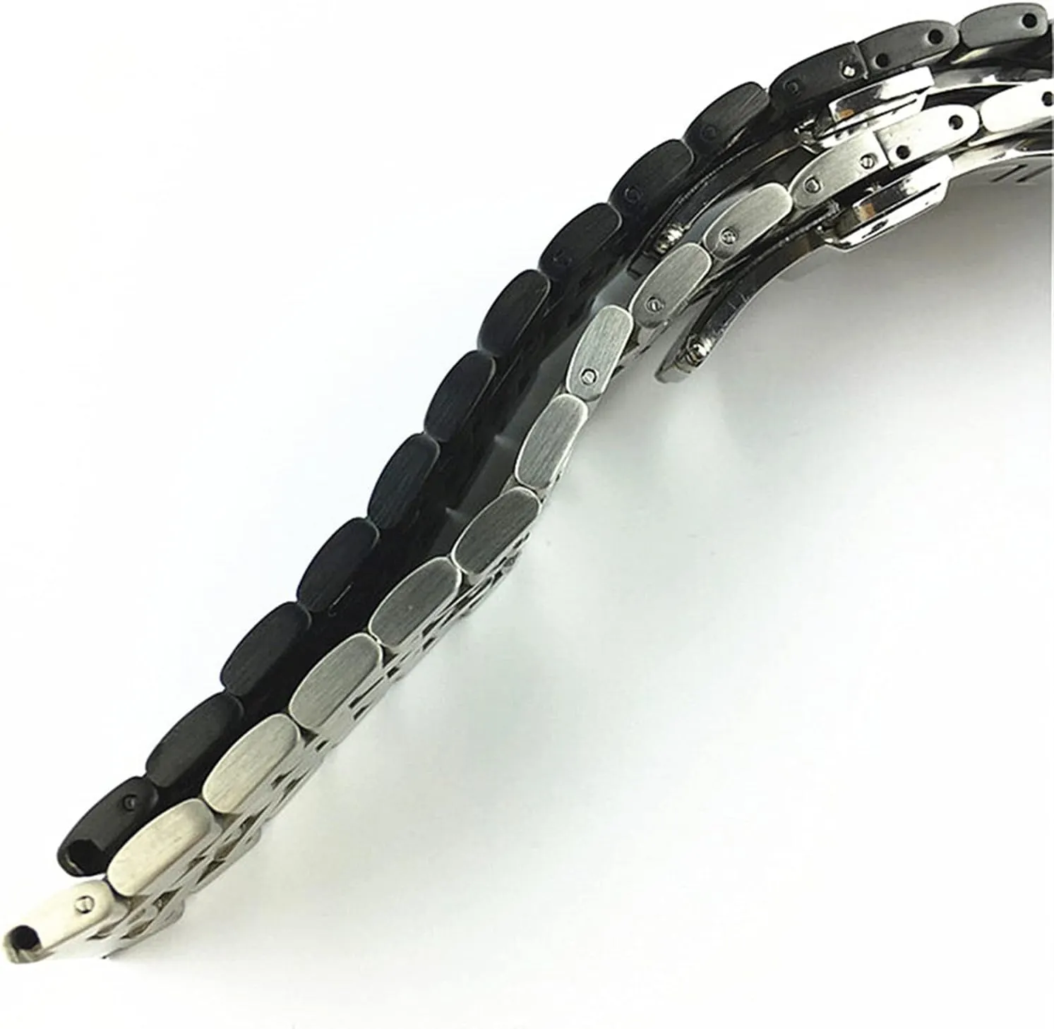 Flat Interface Watch Band Men's And Women's Metal Matte Butterfly Buckle uphold cage articulate Wrist Band Bracelet Belt 18mm19mm20mm21mm22mm24mm26mm Watch Strap Solid Stainless Steel 