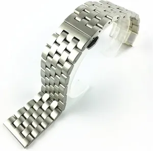 Flat Interface Watch Band Men's And Women's Metal Matte Butterfly Buckle uphold cage articulate Wrist Band Bracelet Belt 18mm19mm20mm21mm22mm24mm26mm Watch Strap Solid Stainless Steel 