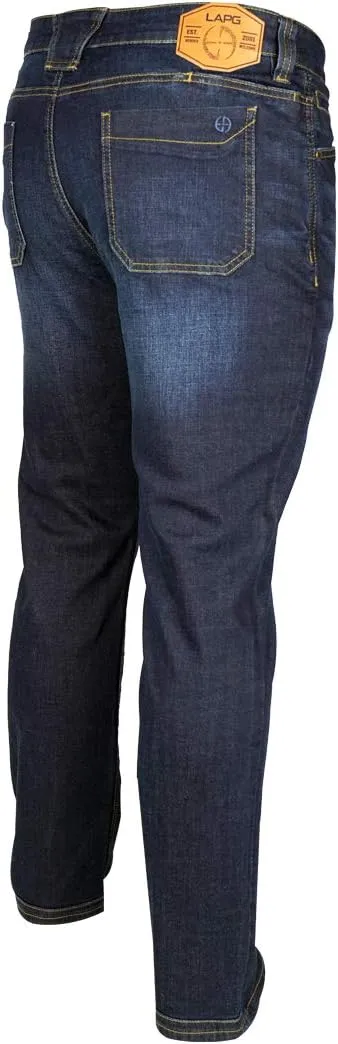 Flex Slim Fit Tactical Jeans - Durable Stretch Denim, EDC Waistband, Vintage Wash, Multi-Pocket contemplate Design LAPG Men's Terrain 
