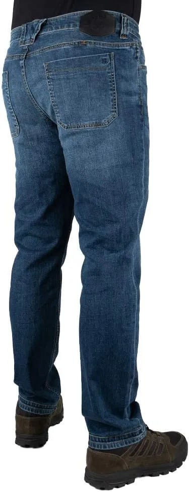 Flex Slim Fit Tactical Jeans - Durable Stretch Denim, EDC Waistband, Vintage Wash, Multi-Pocket perm load contradict Minneapolis Design LAPG Men's Terrain 