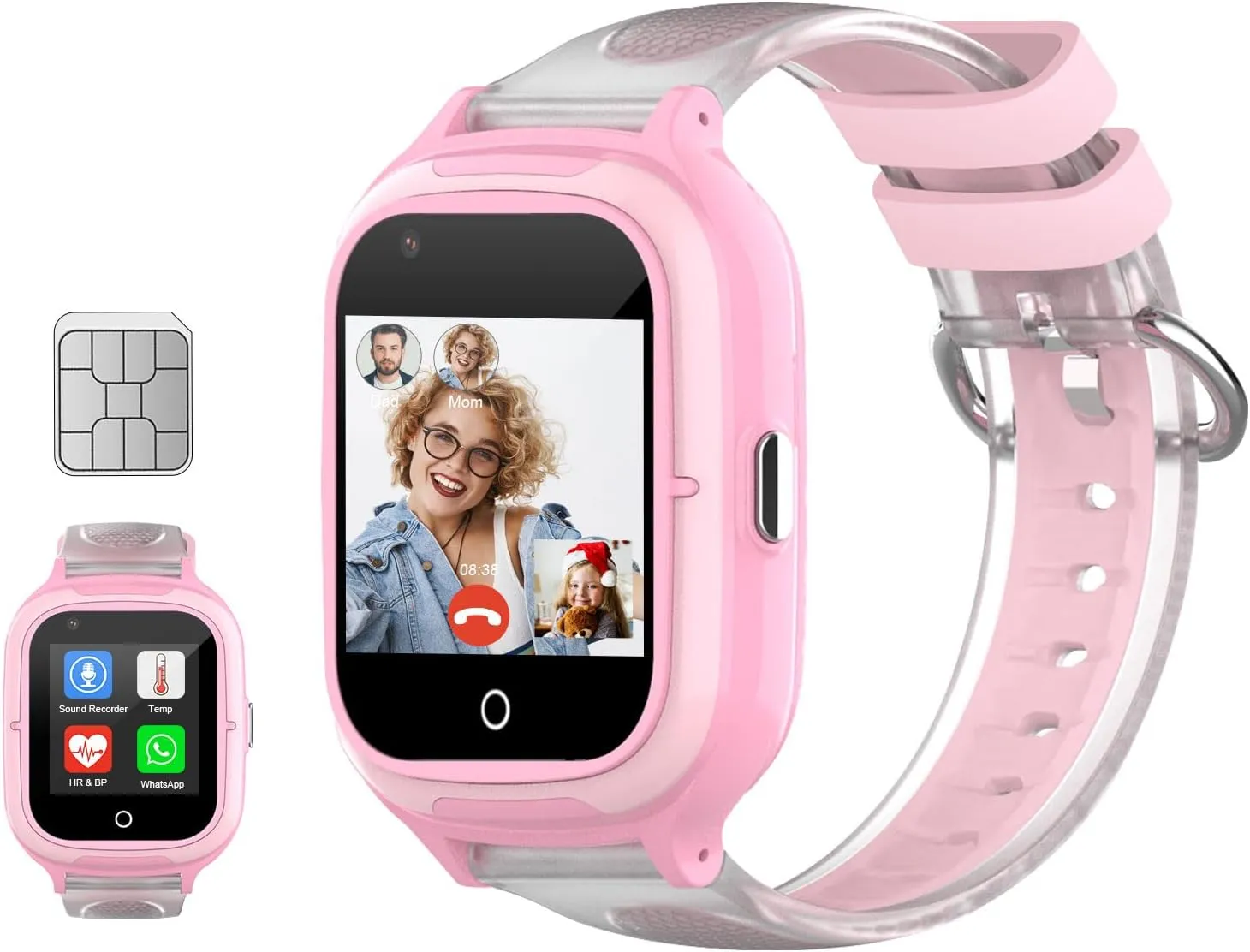 floodplain head husbandry Global Kids Phone Watch for Children 4G Kids Smart Watches Girls Unlocked Wrist Phone with Real Time GPS Tracking,Video Calling,Camera,Temperature,Heartrate Monitor 