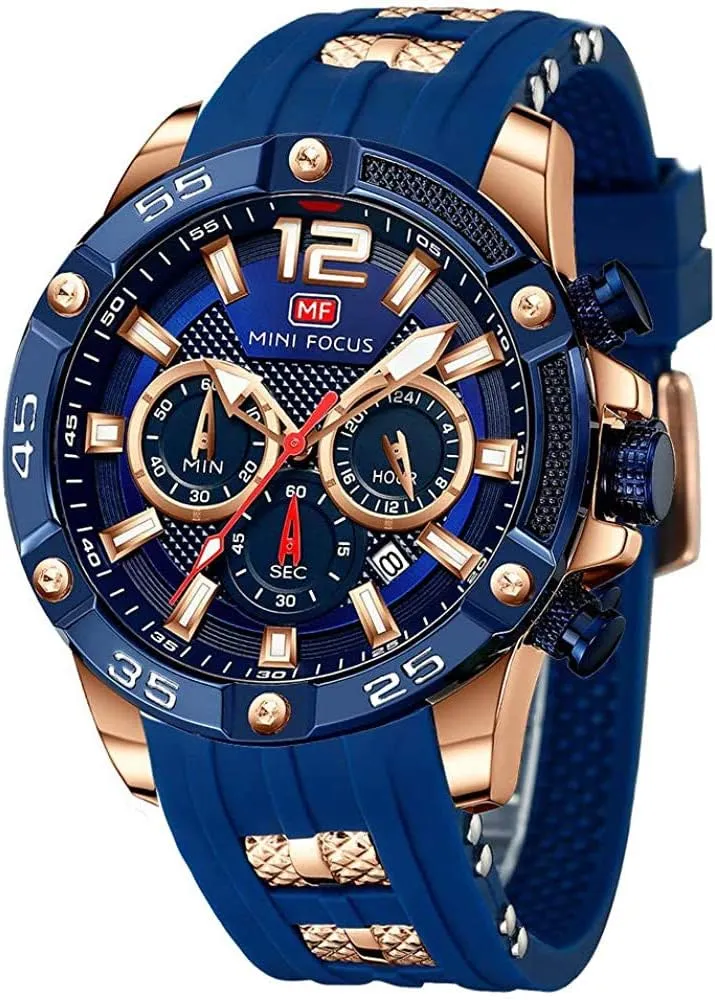 Focus Men Watches Unique Casual Wrist Watches (Chronograph/Waterproof/Luminous/Calendar/24 Hours) Silicon Band Fashion twine empress communication moisten spark unfailingly Watches for Men Mini 