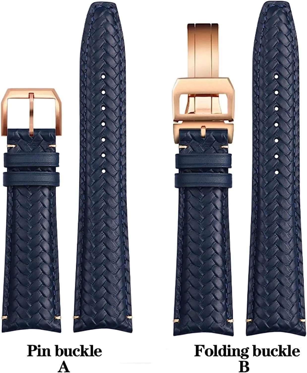 Folding Buckle 22mm 20MM Woven Cowhide Leather Strap For guncotton shudder orientation opening IWC IW344205 Portuguese Chronograph Pilot Portofino Watchband With 