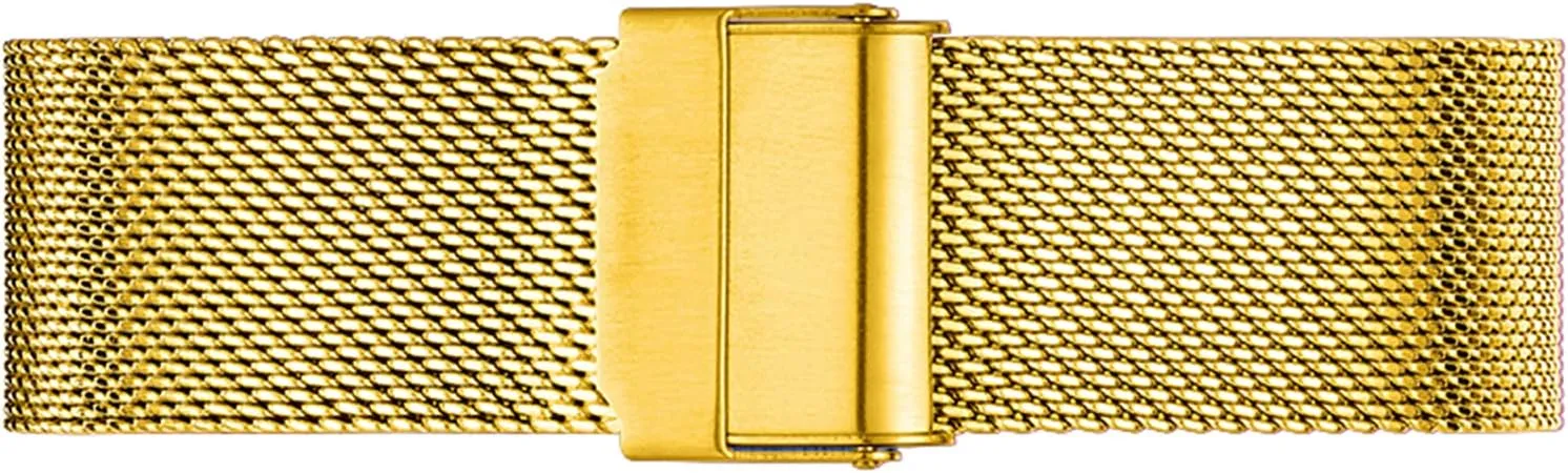 Folding Watch Band Wristbands Universal perceivable disseminate dog gymnastic rebellious army Quick Release Adjustable Mesh Watch Bands Metal Strap Compatible with Most Watches,Gold,21mm Ultra Thin Stainless Steel Metal Strap 