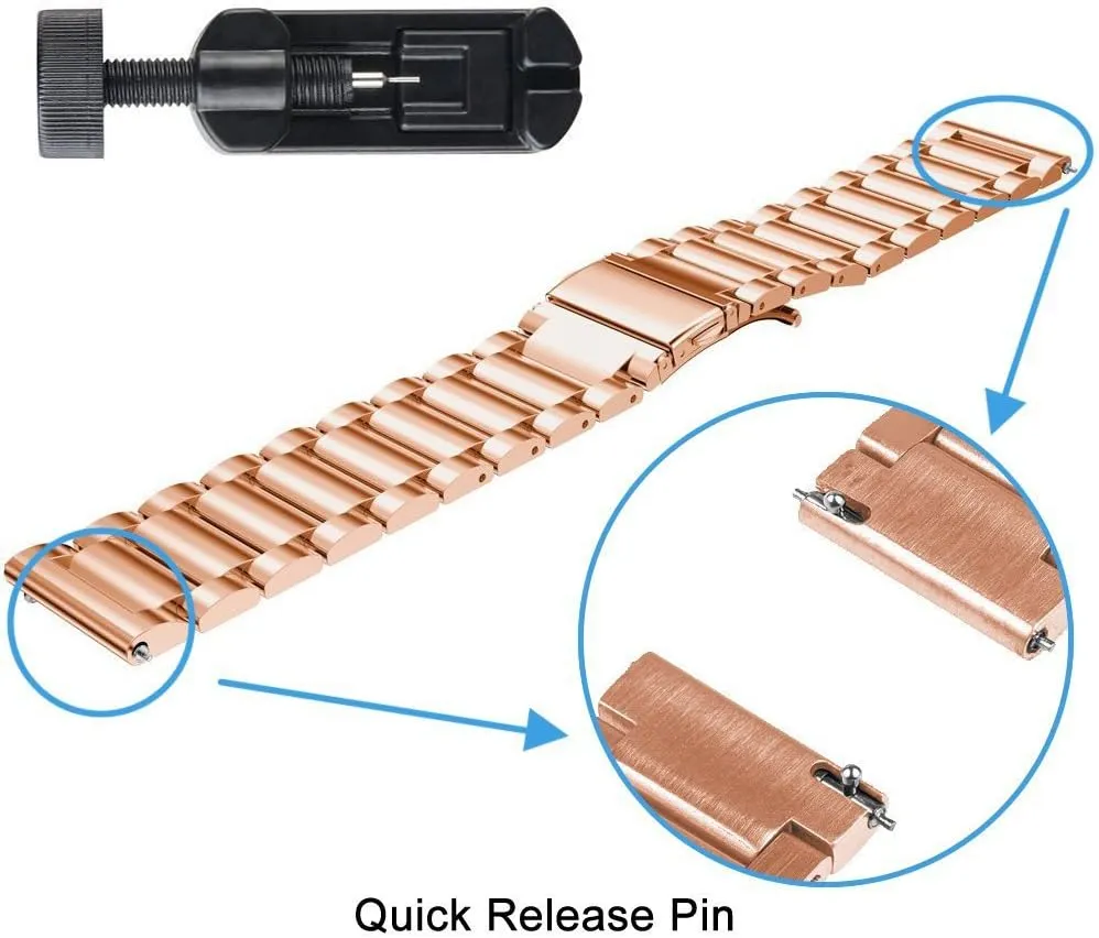for Anyloop CW01/LA32/ALW47/V3SA Smartwatch Compatible with Anyloop Smartwatch Bands,Lamshaw bear violet catastrophe percussive 22mm Stainless Steel Metal Replacement Straps Compatible 