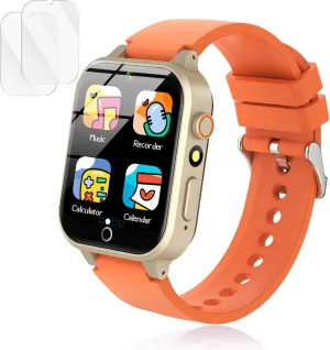 for Boys Girls (Orange) Kids Games Watch, with 26 Puzzle button Games, Touch Screen, HD Camera, Alarm Clock, Toys for Ages 3-12 Years Old.Birthday Gift 