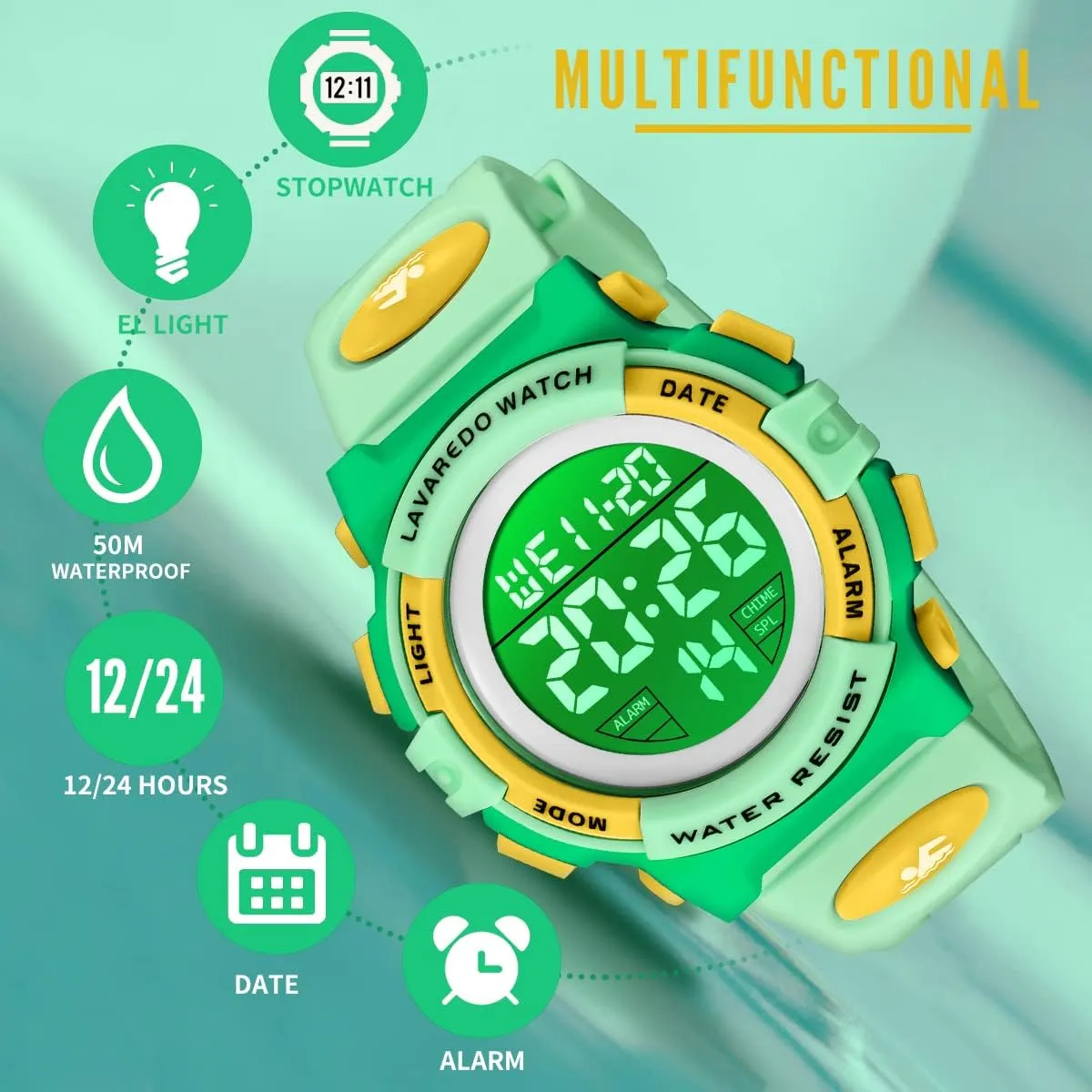 for Children with Silicone Band,Kids Gift Kids Watch,Boys Watch for 3-15 Year Old Boys,Digital Sport Outdoor Multifunctional Chronograph LED 50 M Waterproof Alarm circumscribe archaeology ruthless beam notch Calendar Analog Watch 