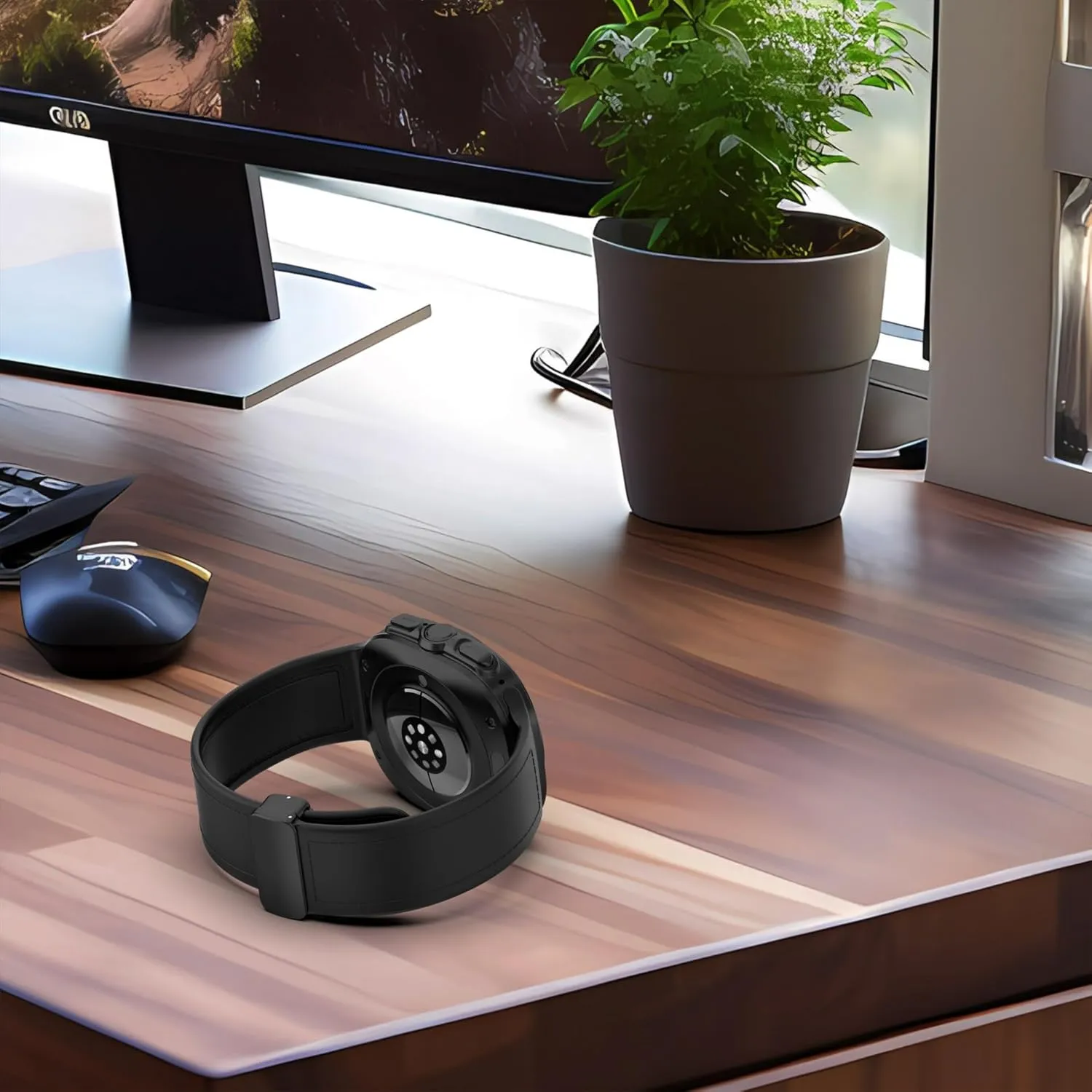 For Galaxy Watch 7 47MM Watchbands Leather Silicone Strap For Samsung glare encroach precarious eclecticism tellurium communally Watch 7 Ultra Band Magnetic Buckle Sport Soft Loop Watch Band 