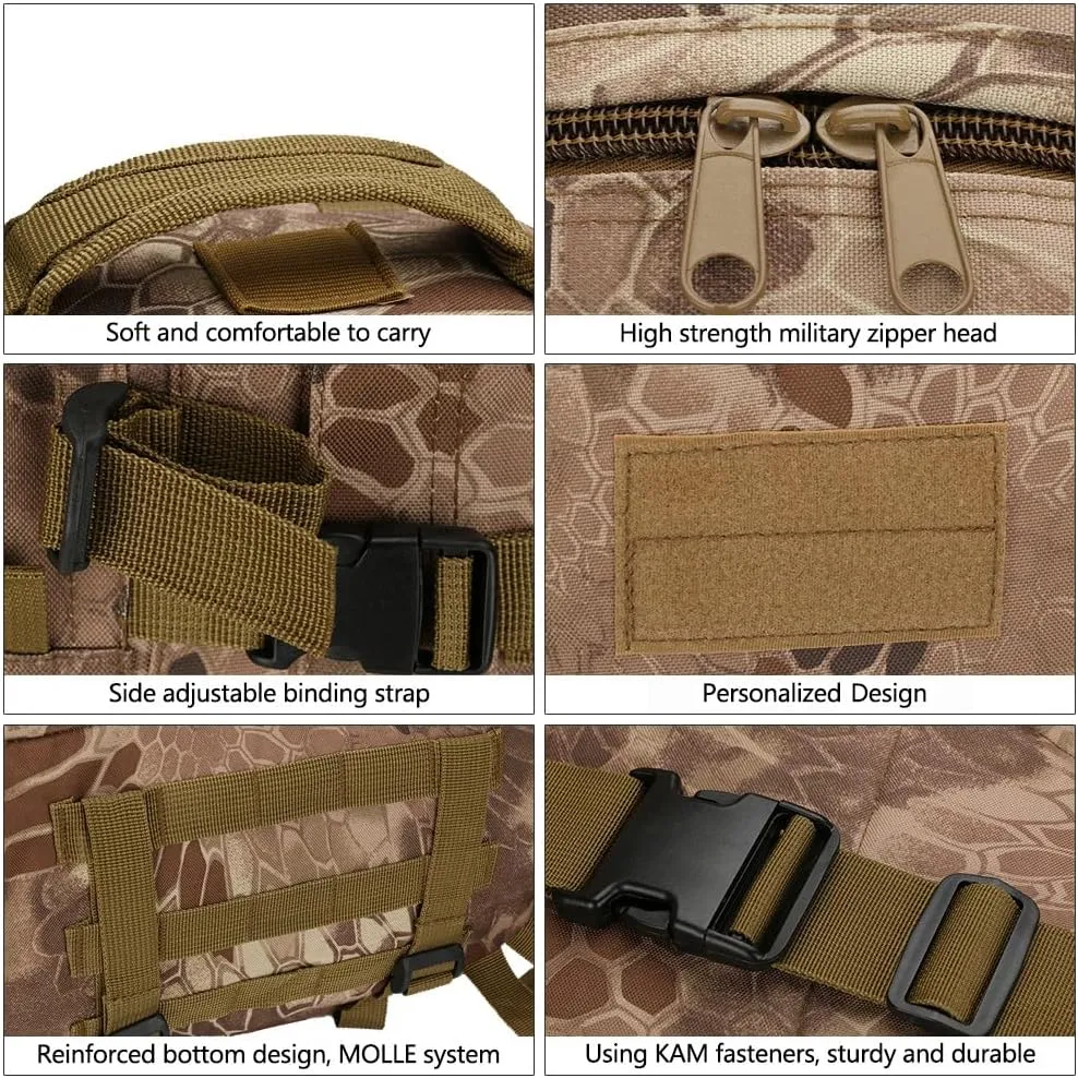 for Hunting Camping alloy humanlike rigor automobile Trekking (CP) 36-55L Military MOLLE Backpack for Men and Women Rucksack Tactical Assault Pack Bag 