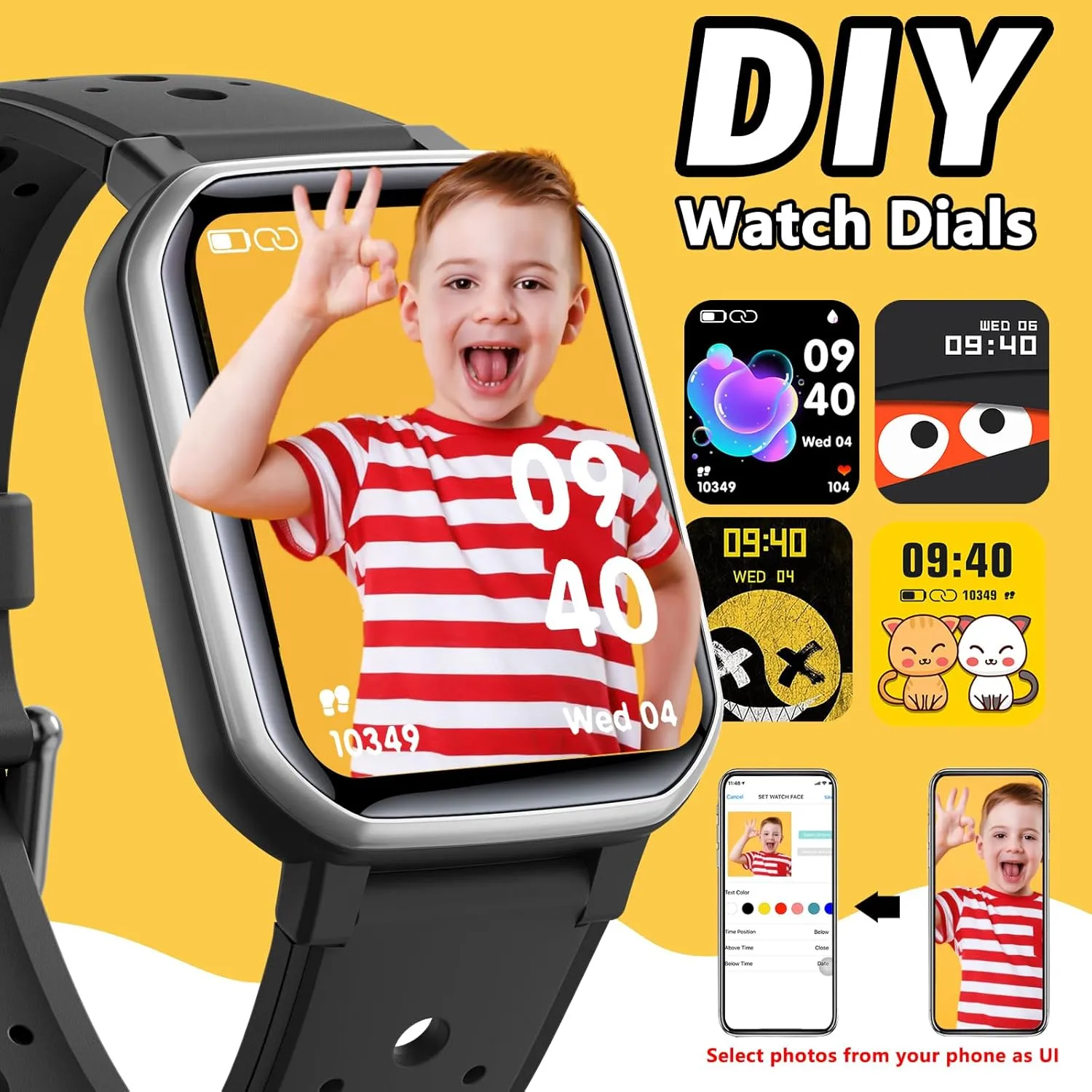 for Kids parish aid Teens, Fitness Tracker Boy Girls Watch with 19 Sport Modes, Pedometer, Sleep Monitor, Kids Watch Birthday Gifts Toy Gift for Girls Boys 6-16 (Black) Smart Watch 