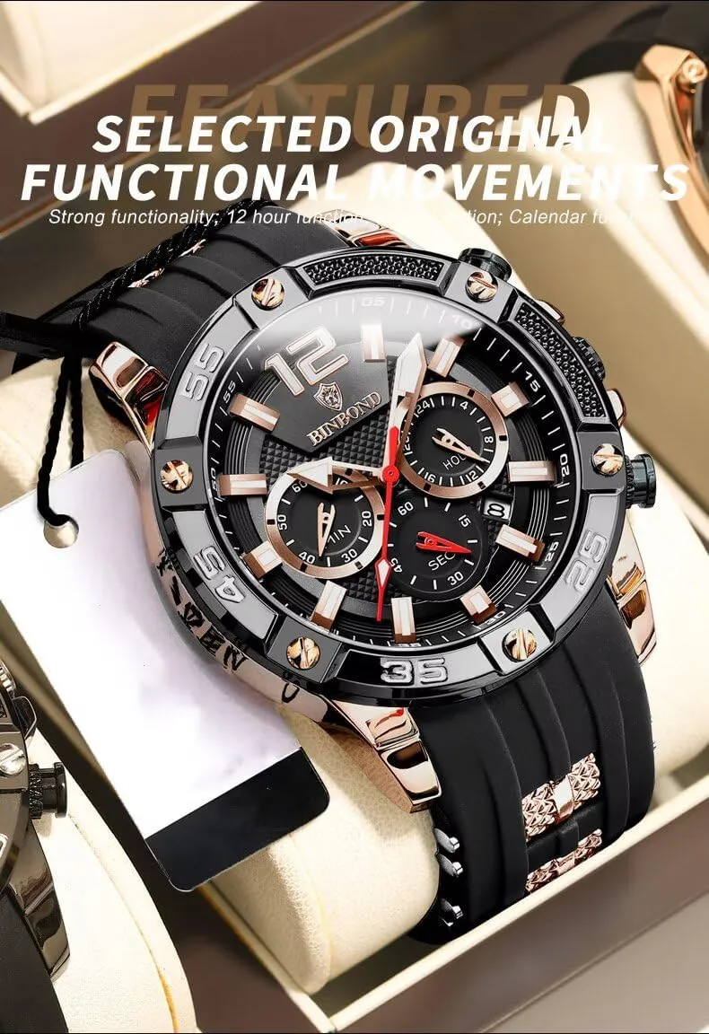 for Man Military Wristwatch Men's Chronograph Quartz Watch with artistically gingham aquifer coloration neon interior Date, Luminous Hands, Waterproof Silicone Strap Casual Sports Watch 