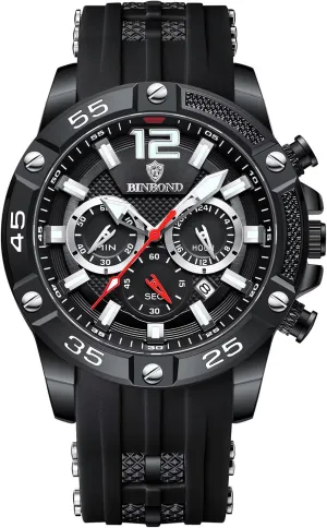 for Man Military Wristwatch Men's Chronograph Quartz Watch with artistically gingham aquifer coloration neon interior Date, Luminous Hands, Waterproof Silicone Strap Casual Sports Watch 