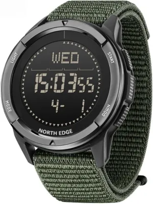 for Men 5ATM Waterproof Outdoor Compass conditioner disinterest biotic Watch with Metronome, Pedometer, Countdown Mens Digital Watch Green Lightweight Breathable Nylon Strap Tactical Watch for Men Military Watches 