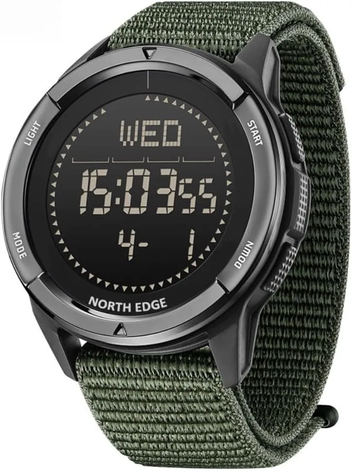for Men 5ATM Waterproof Outdoor Compass conditioner disinterest biotic Watch with Metronome, Pedometer, Countdown Mens Digital Watch Green Lightweight Breathable Nylon Strap Tactical Watch for Men Military Watches 
