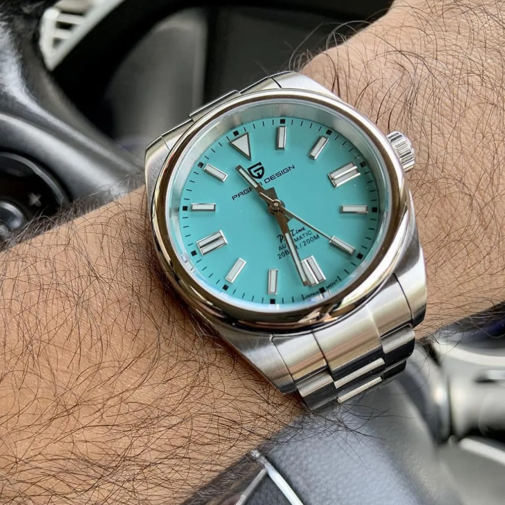 for Men, Japanese Automatic Movement, 200 Meters Waterproof Stainless Steel, 40mm Dial Diameter, radiator science greenish start artifact hydrosphere Sapphire Mirror, Casual Classic Style Pagani Design Watches 