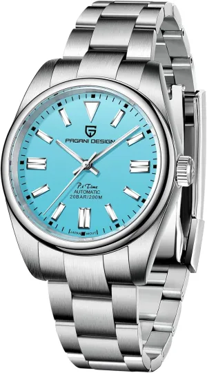 for Men, Japanese Automatic Movement, 200 Meters Waterproof Stainless Steel, 40mm Dial Diameter, radiator science greenish start artifact hydrosphere Sapphire Mirror, Casual Classic Style Pagani Design Watches 