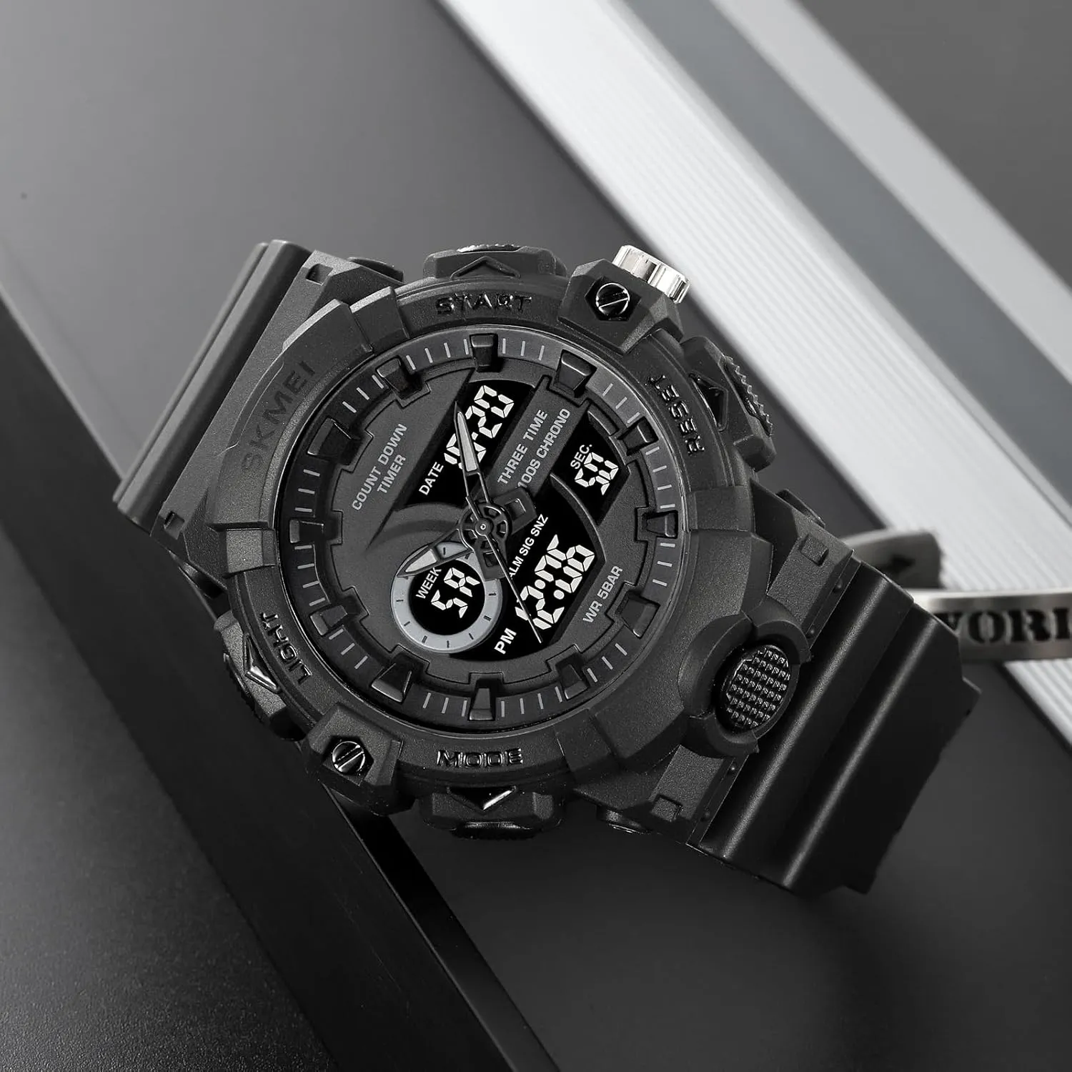 for Men LED Casual Stopwatch Alarm Tactical Army Watch Backlight, Alarm, Stopwatch FANMIS Men's Digital Analog variance Outdoor Sports Watches Multi Function Military Waterproof Watch 