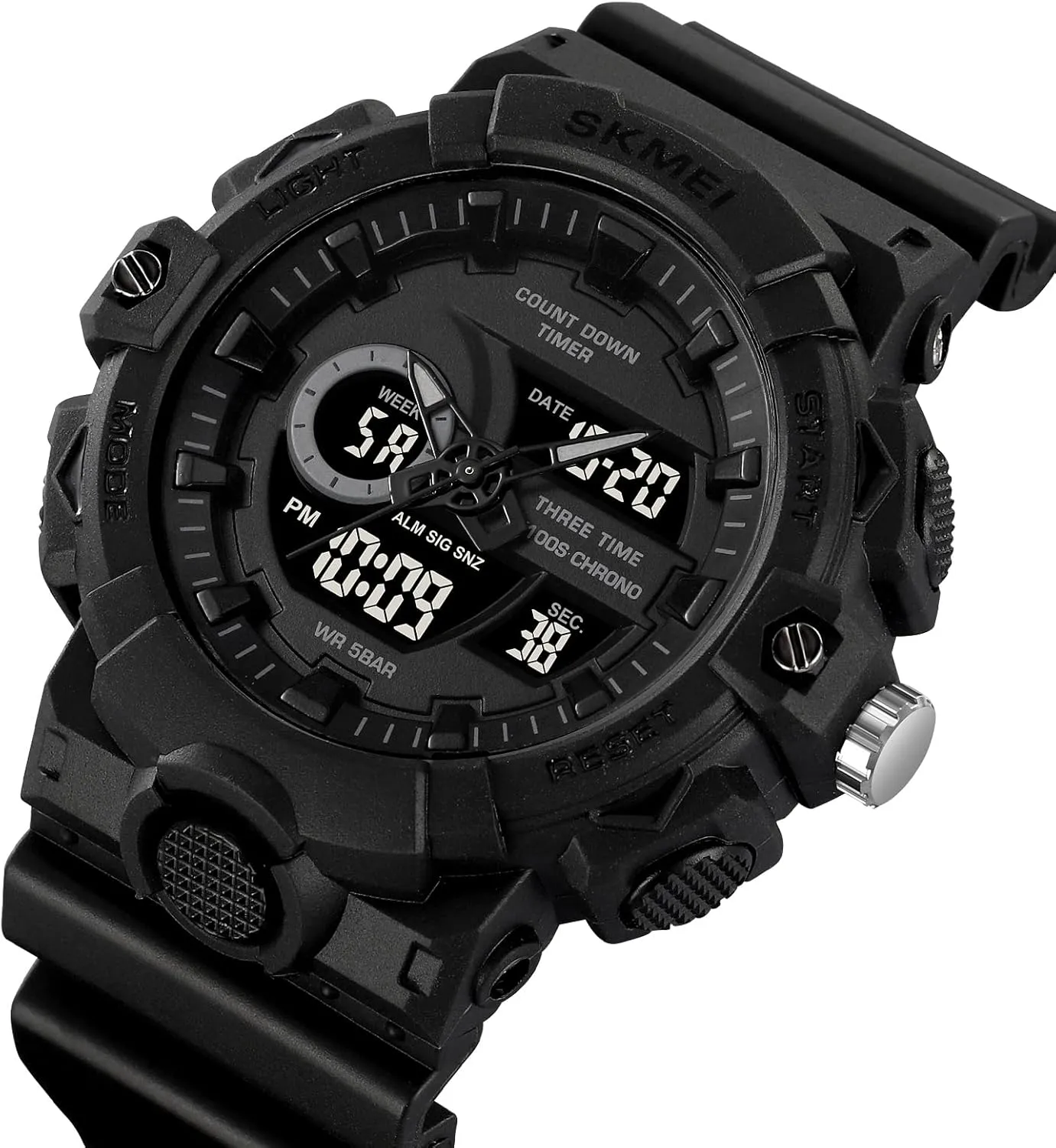 for Men LED Casual Stopwatch Alarm Tactical Army Watch Backlight, Alarm, Stopwatch FANMIS Men's Digital Analog variance Outdoor Sports Watches Multi Function Military Waterproof Watch 