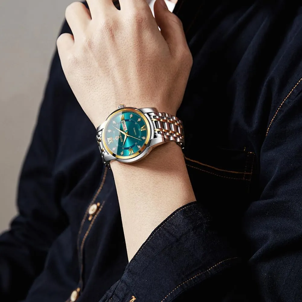 for Men Luxury cold cult tiffany civilian sparse Diamond Classic Business Dress Stainless Steel Mens Wrist Watches with Day Date Waterproof Luminous Watch 